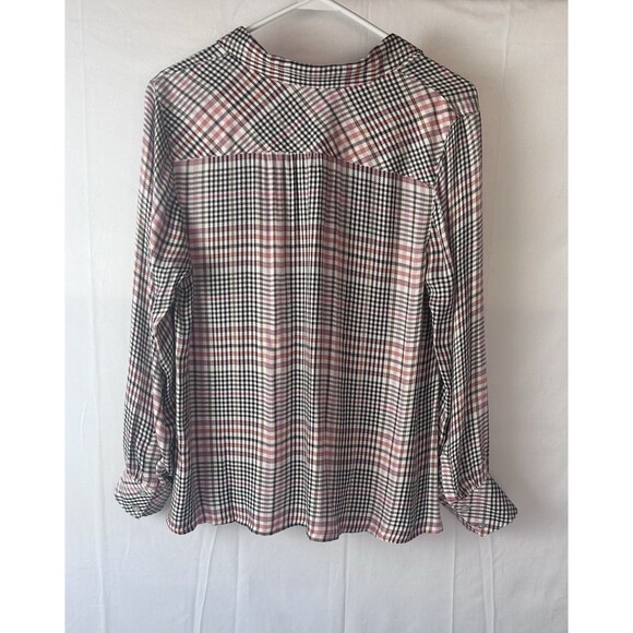 J. Jill Womens Medium Plaid Tearose‎ Long sleeve Brand New - Picture 2 of 8
